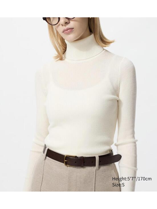 Uniqlo Sweaters - Uniqlo Merino Ribbed Sweater | Turtleneck NWT Off White Medium